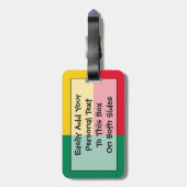 ベナン簡単ID個人用フラグ ラゲッジタグ (裏面縦)