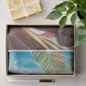 ベニガンがレイを上げるビーチシャム猫 薄葉紙 (ギフト)