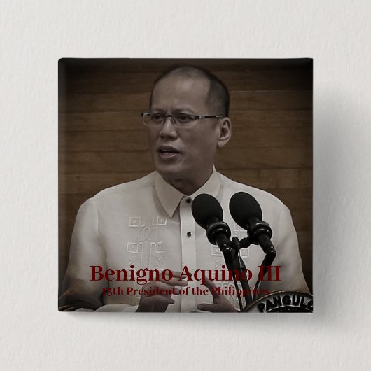 ベニグノPNoy Aquino III第15代大統領フィリピン 缶バッジ (正面)