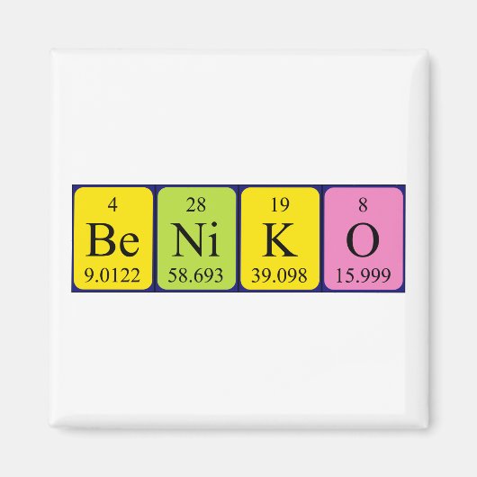 ベニコ周期表名磁石 マグネット (正面)
