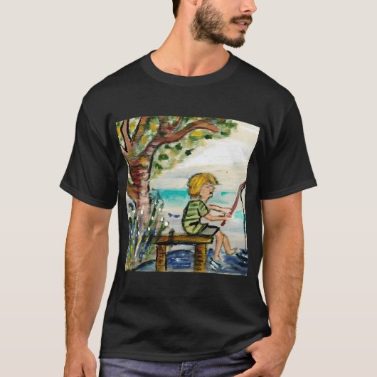 ベニザケを持つ少年 Tシャツ (正面)
