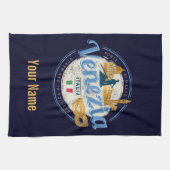 ベニスとゴンドラのイタリアカーニバルヴィンテージ キッチンタオル (横)