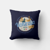 ベニスとゴンドラのイタリアカーニバルヴィンテージ クッション (正面)