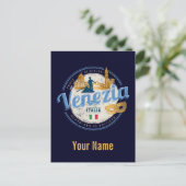 ベニスとゴンドラのイタリアカーニバルヴィンテージ シーズンポストカード (スタンド正面)