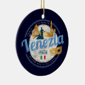 ベニスとゴンドラのイタリアカーニバルヴィンテージ セラミックオーナメント (右)
