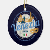 ベニスとゴンドラのイタリアカーニバルヴィンテージ セラミックオーナメント (左)