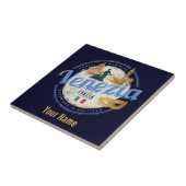 ベニスとゴンドラのイタリアカーニバルヴィンテージ タイル (側面)