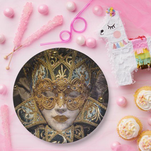 ベニスのカーニバルの仮面舞踏会の使い捨て可能な紙皿 ペーパープレート (パーティー)