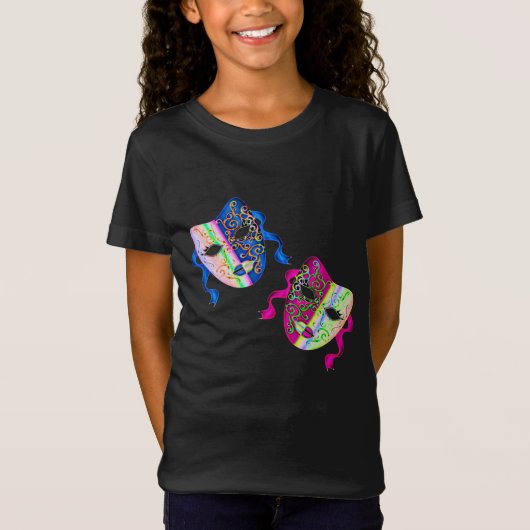 ベニスのカーニバルの伝統的なカラフルのマスクの引くこと Tシャツ (正面)