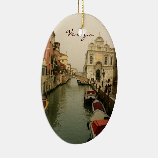 ベニスのクリスマスツリーのオーナメントの運河 セラミックオーナメント (右)