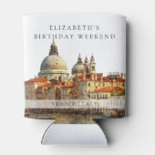 ベニスのスカイライン 水彩画 バースデー ウィークエンド 缶クーラー (裏面)