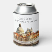ベニスのスカイライン 水彩画 バースデー ウィークエンド 缶クーラー (缶裏面)