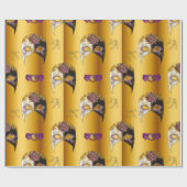 ベニスのマスクパープルジュエリーカーニベール金ゴールド ラッピングペーパー (フラット)