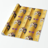 ベニスのマスクパープルジュエリーカーニベール金ゴールド ラッピングペーパー (アンロールド)