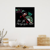 ベニスのマルディグラスマスク仮装ボールモノグラム ポスター (キッチン)