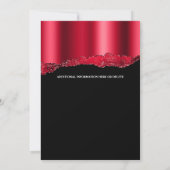 ベニスの仮装バースデーマスクレッド金ゴールドガラス 招待状 (裏面)