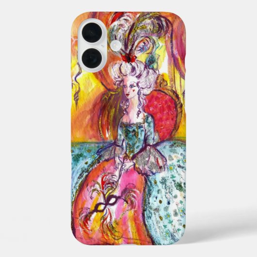 ベニスの仮装/ブルードレス付きコロンビナ Case-Mate iPhoneケース (裏面)
