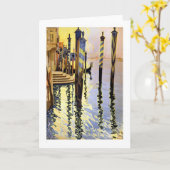 ベニスの反射の挨拶状 カード (黄色い花)