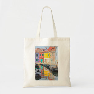 ベニスの島Burano Italの色の家 トートバッグ