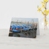 ベニスの挨拶状のゴンドラ カード (黄色い花)