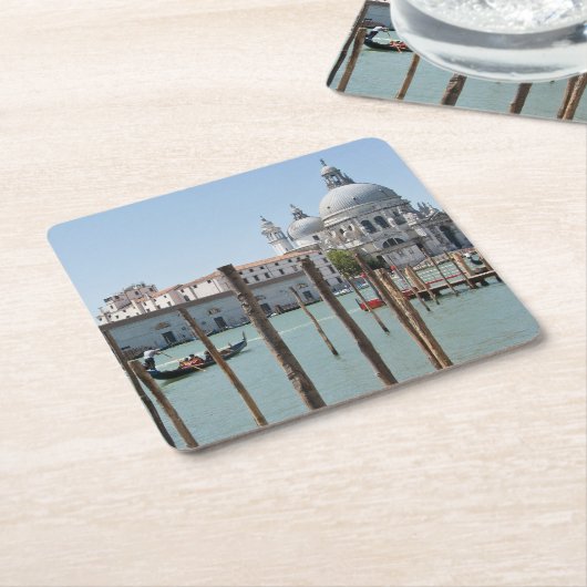 ベニスの景色のコースターの休暇 スクエアペーパーコースター (アングル)