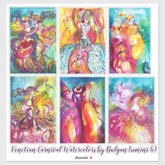 ベニスの謝肉祭の仮面舞踏会のマスクのカーニバル シール (シート)