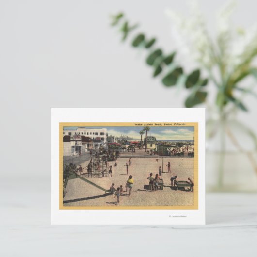 ベニスの運動ビーチの子供及びお母さん ポストカード (スタンド正面)