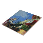 ベニスは正義と平和の間で即位しました タイル (側面)