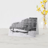 ベニスイタリアのゴンドラの大運河の挨拶状 カード (黄色い花)