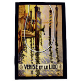 ベニスイタリアのヴィンテージ旅行ギフトバッグ ミディアムペーパーバッグ (正面)