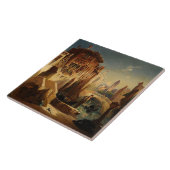 ベニスイタリアの町運河ボートのゴンドラのセラミックタイル タイル (側面)