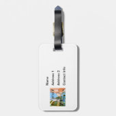 ベニスイタリアの運河のGondolier ラゲッジタグ (裏面縦)