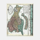 ベニスイタリア(1729年)のヴィンテージの地図 フリースブランケット (正面)