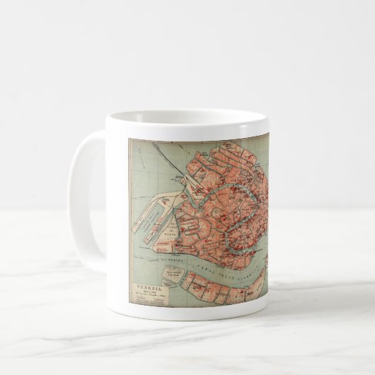ベニスイタリア(1920年)のヴィンテージの地図 コーヒーマグカップ (正面左)