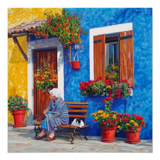 ベニスインスパイア-カラフル光沢ポスタープリント ポスター (正面)