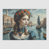 ベニスエレガントの女性 – デコページ –  薄葉紙 (正面)