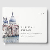 ベニスエレガントイタリア運河の水の色結婚の ゲストブック (正面)