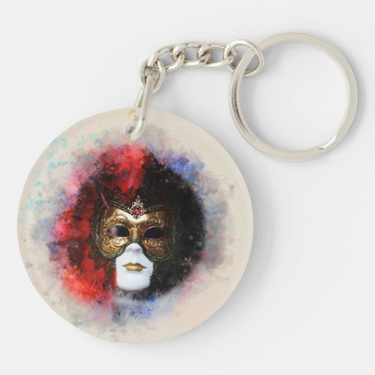 ベニスエレガントカーニバルマスクキーチェーン – タイムレス キーホルダー (裏面)