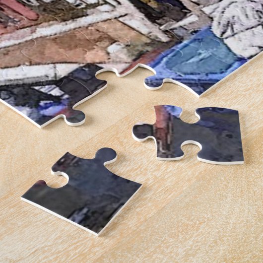 ベニスカラフルウォーターカラーアートのブラノアイランドインヴェネツィア ジグソーパズル (側面)