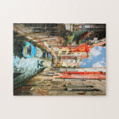 ベニスカラフルカナルズイタリア旅行写真 ジグソーパズル (横)