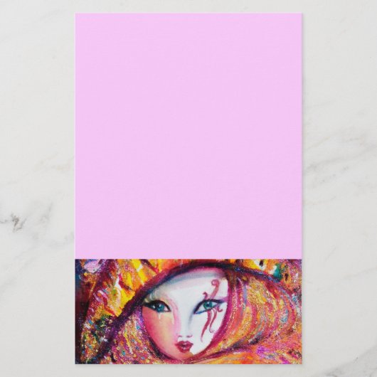 ベニスカーニバルイエロ金ゴールドマスク 便箋 (正面)