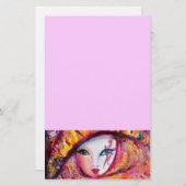 ベニスカーニバルイエロ金ゴールドマスク 便箋 (正面/裏面)