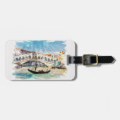 ベニスパーソナライズされたイタリア旅行アートウォーターカラー ラゲッジタグ (正面横)