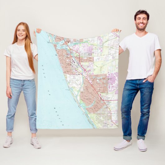 ベニスフロリダMap (1973年) フリースブランケット (インサイチュ)