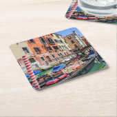 ベニス伝統的のゴンドラ スクエアペーパーコースター (アングル)