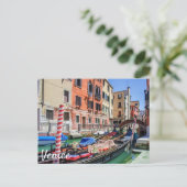 ベニス伝統的のゴンドラ ポストカード (スタンド正面)