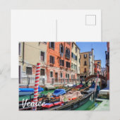 ベニス伝統的のゴンドラ ポストカード (正面/裏面)