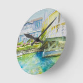 ベニス橋 ラウンド壁時計 (傾斜)
