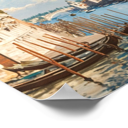 ベニス素晴らしイタリアゴンドラビュー ポスター (角)