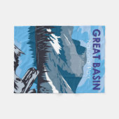 ベニス素晴らしナショナルパークネバダヴィンテージ フリースブランケット (正面(横))